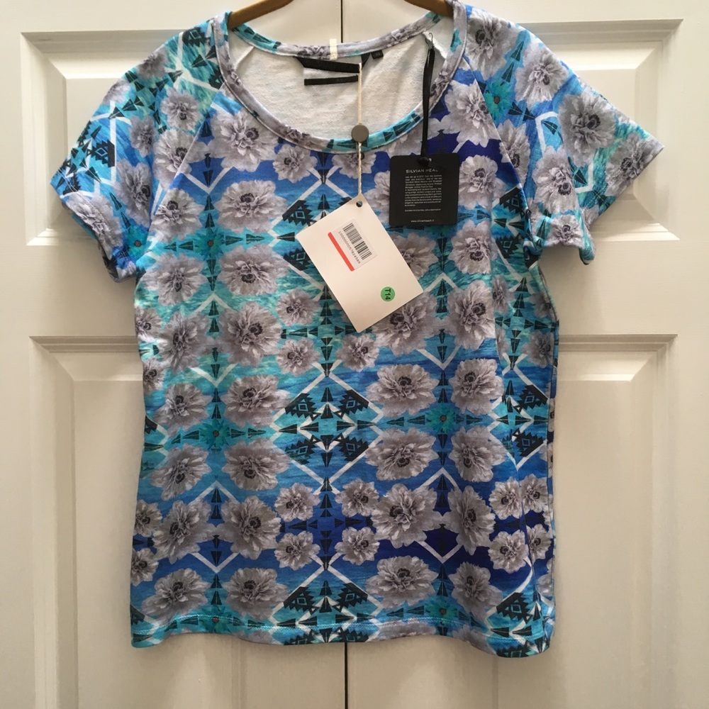 Silvian Heach Italy Floral Top Tee Terry - XS